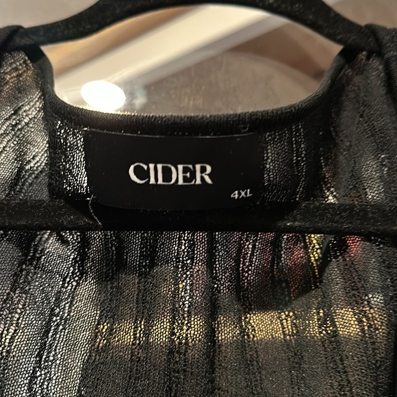 Sheer Cider Black Tie Front Cardigan - Picture 3 of 5